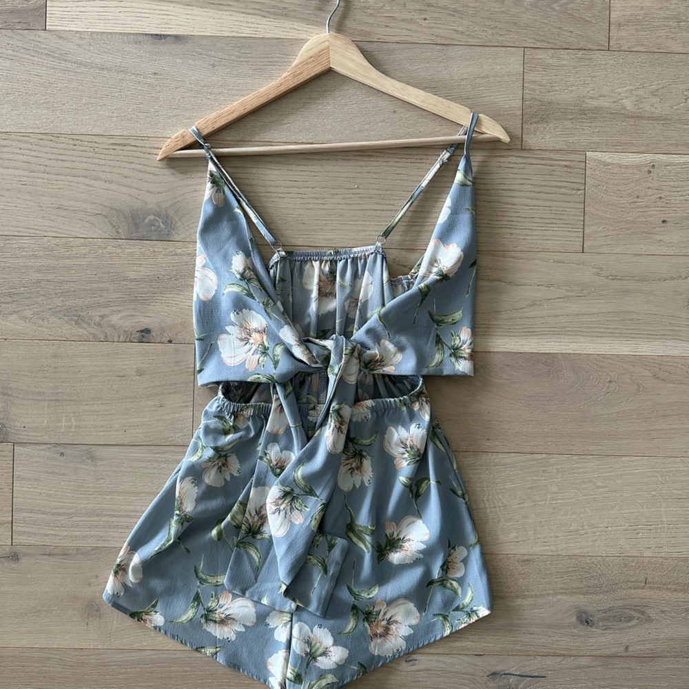 Strappy tie front romper